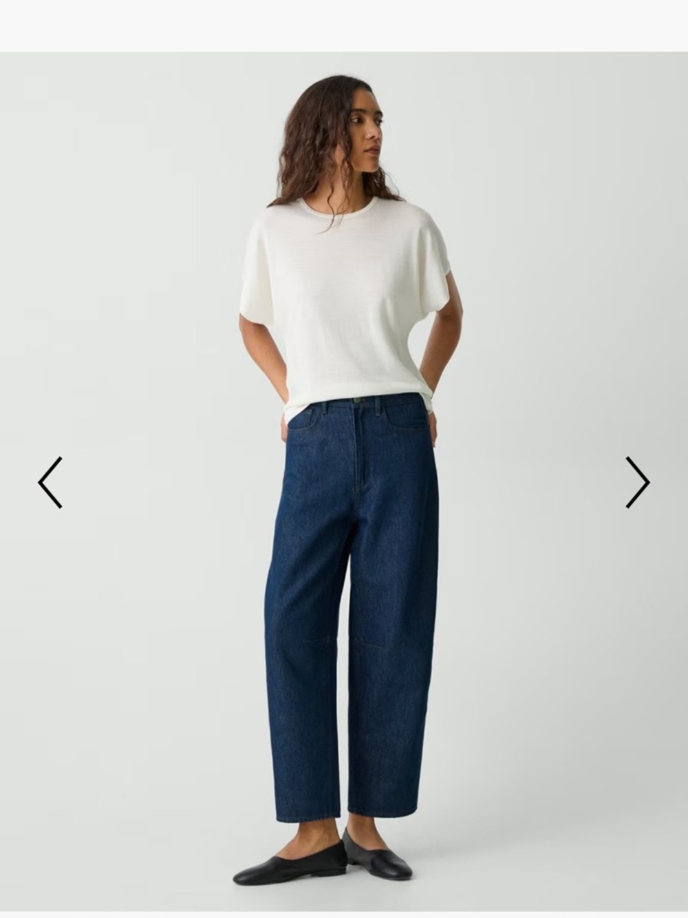 Theory Cropped Barrel Pant in Relaxed Denim 25
